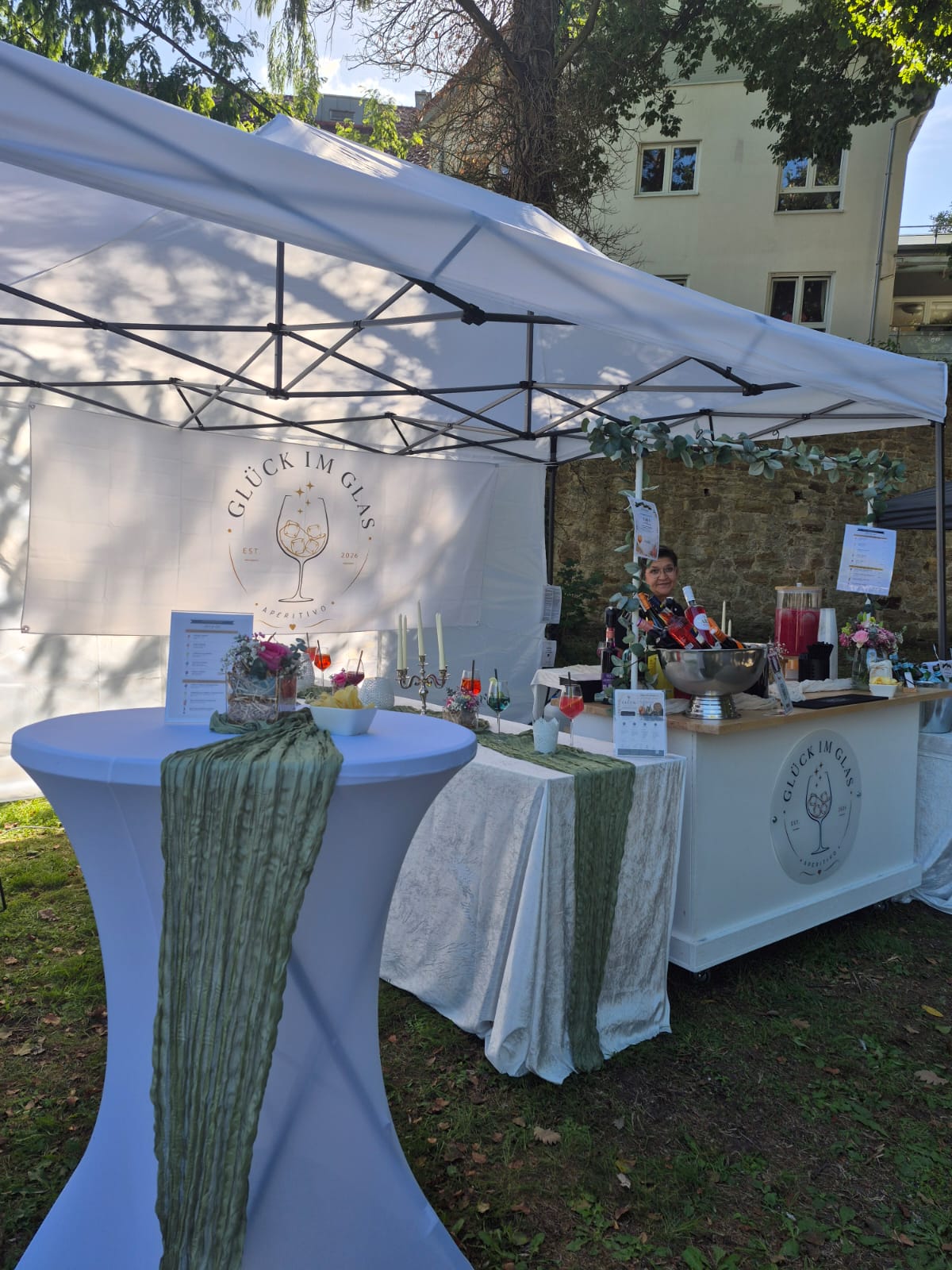 Glück im Glas Stand beim Kreativmarkt