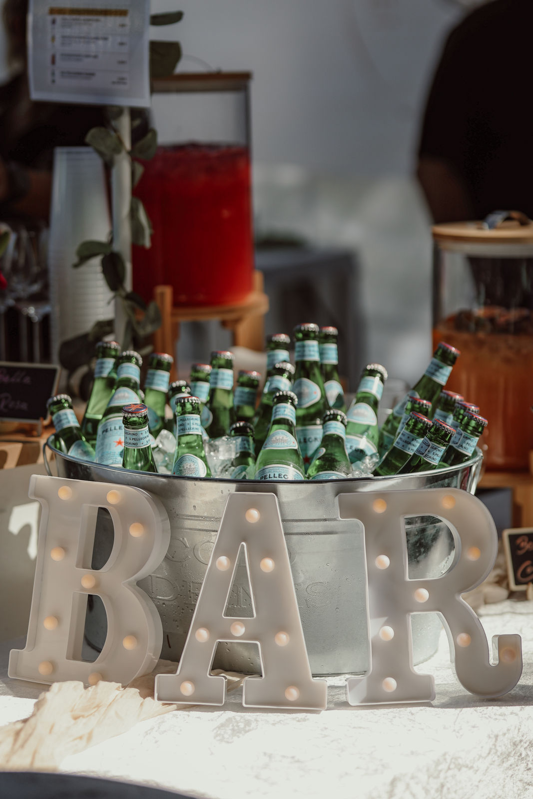 Getränke am Glück im Glas Stand